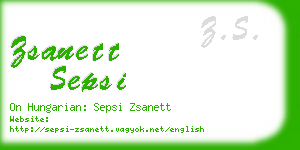 zsanett sepsi business card